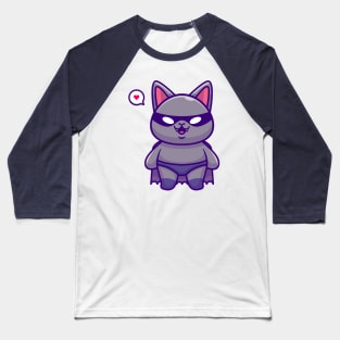 Cute Bat Super Hero Cartoon Baseball T-Shirt